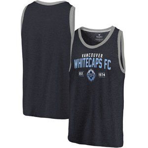 Vancouver Whitecaps FC Tank Top Blue Size Large Fanatics Branded Tri-Blend Shirt